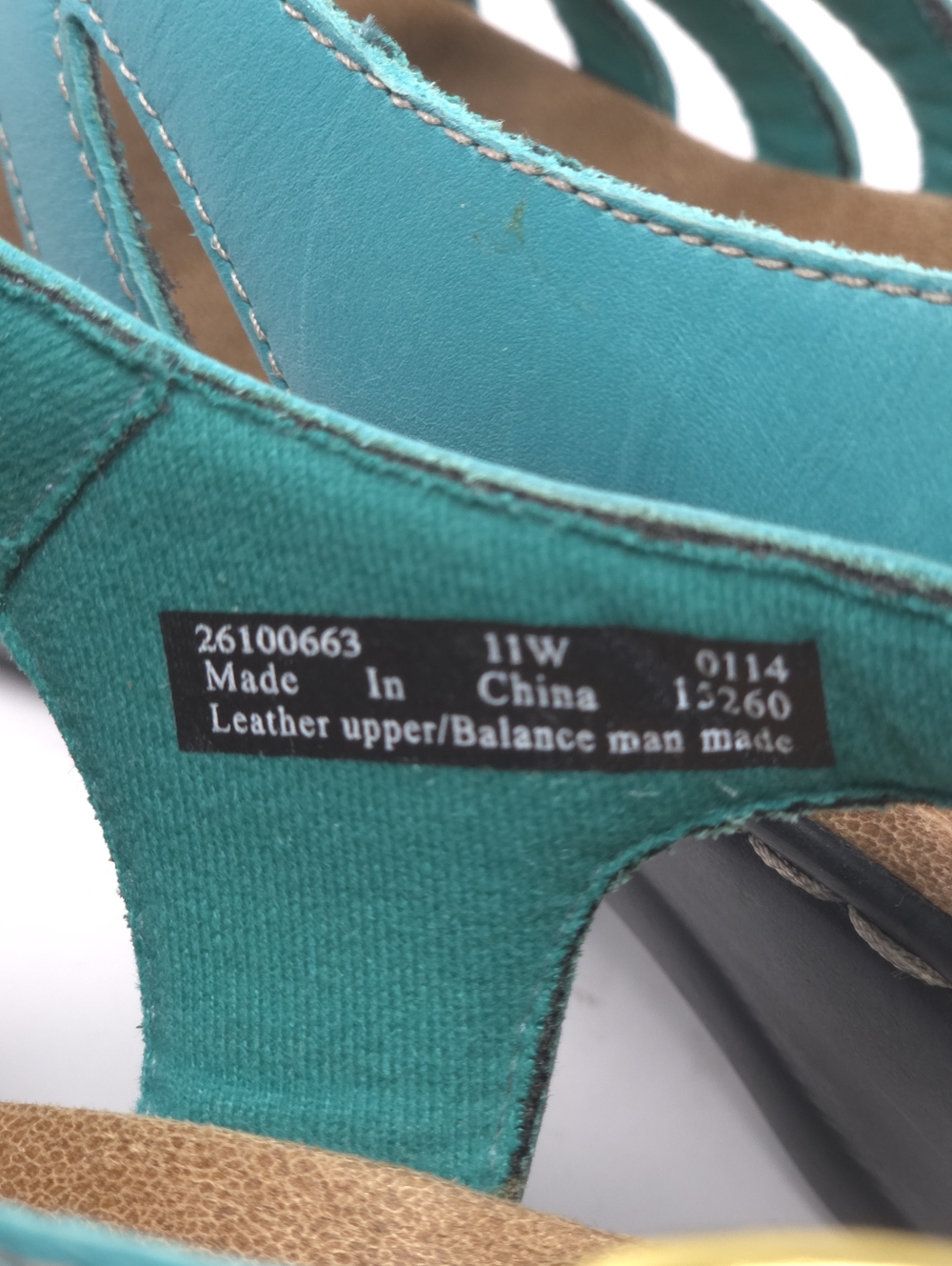 Clarks Lexi Marigold Teal Leather Strappy Wedge Sandals W 11 - Picture 13 of 14